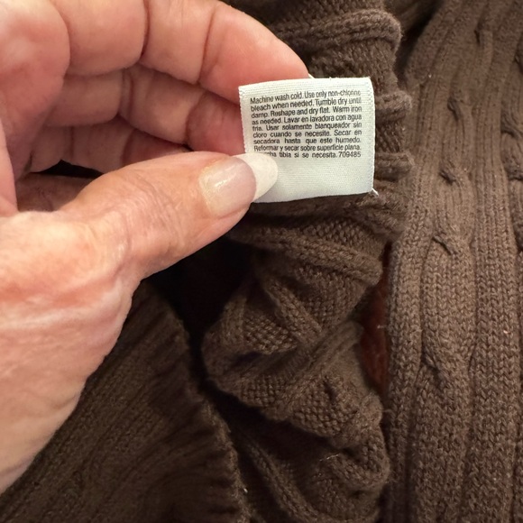 St. John's Bay Dark Brown Cable Knit Sweater - Picture 4 of 5
